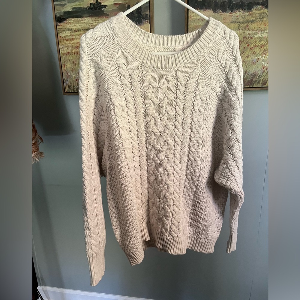 Aerie cream sweater large
